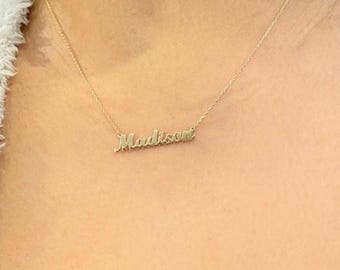 Namnskyltshalsband, hänge i återvunnen mässing med justerbar lådkedja
