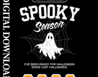Spooky Season Ghost SVG, Halloween T-Shirt Design (Digital Download)