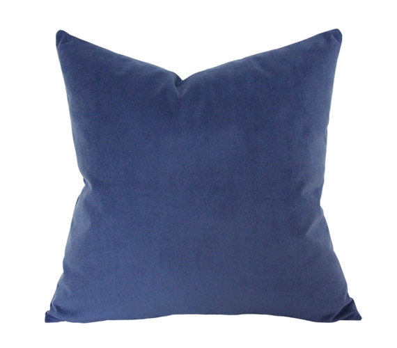 Indigo Blue Velvet Designer Pillow Cover 12x16 limited Etsy