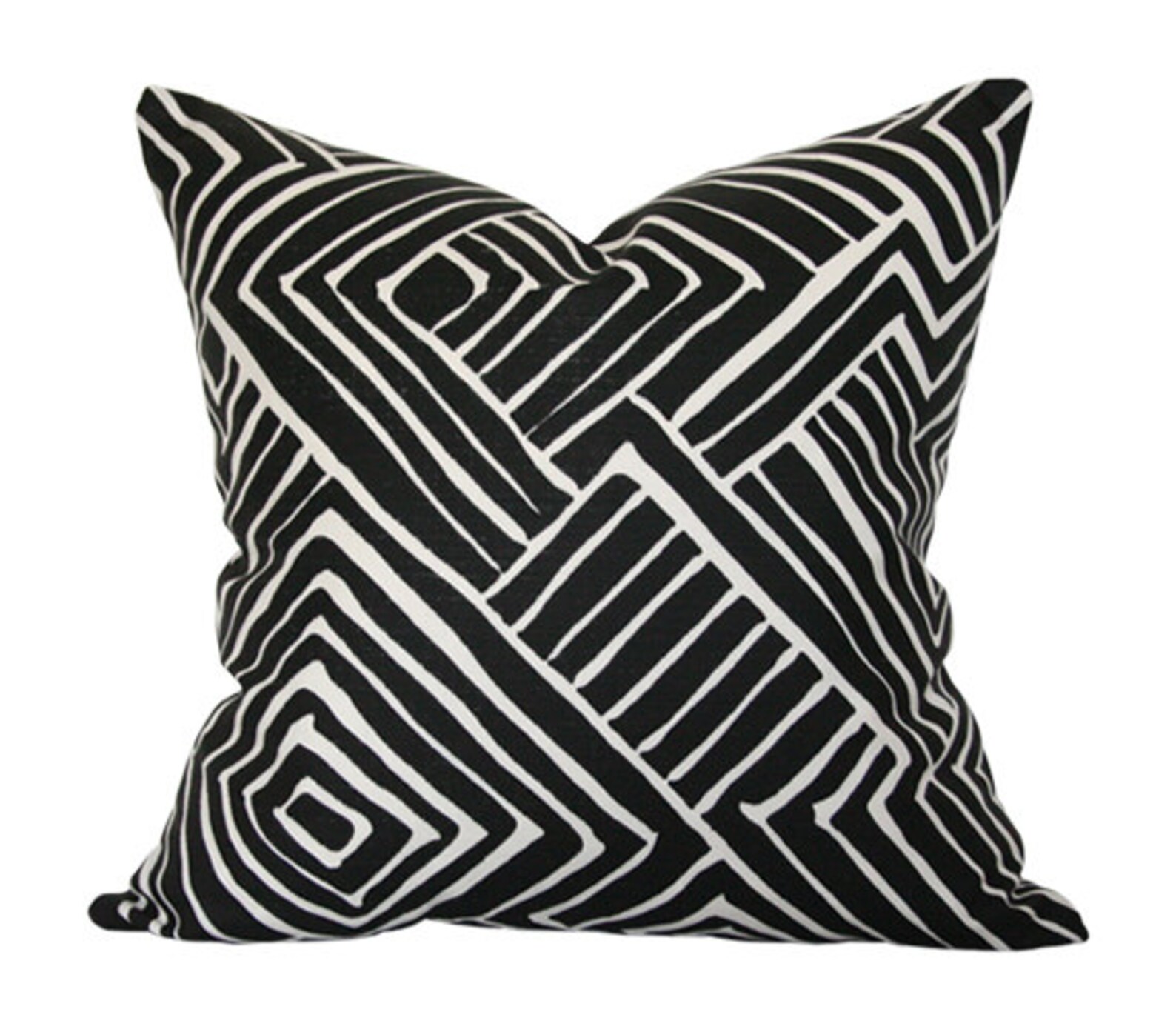 Melinda Black Luxury Throw Pillow Geometric Quadrille Alan Etsy