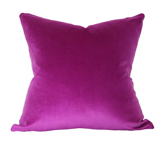 Orchid Dark Magenta Purple Velvet Designer Pillow Cover Etsy