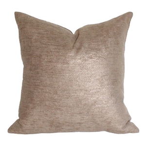 Glimmer Gold Luxury Throw Pillow - Schumacher Solid Designer Pillow - Custom High End Pillow Cover