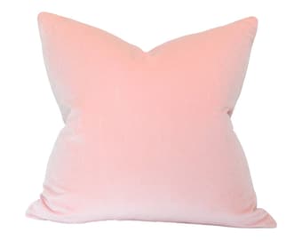 Blush Velvet Luxury Throw Pillow -  Designer Pillow - Custom High End Pillow Cover