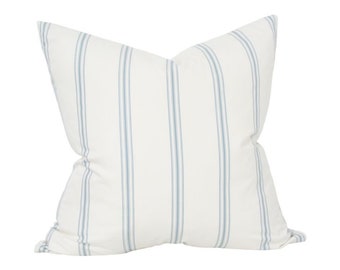 Grace Stripe Blue Luxury Throw Pillow - Designer Pillow - High End Pillow Cover