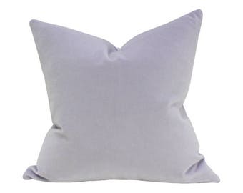 Light Purple Velvet Luxury Throw Pillow - Lavender Designer Pillow - Custom High End Pillow Cover