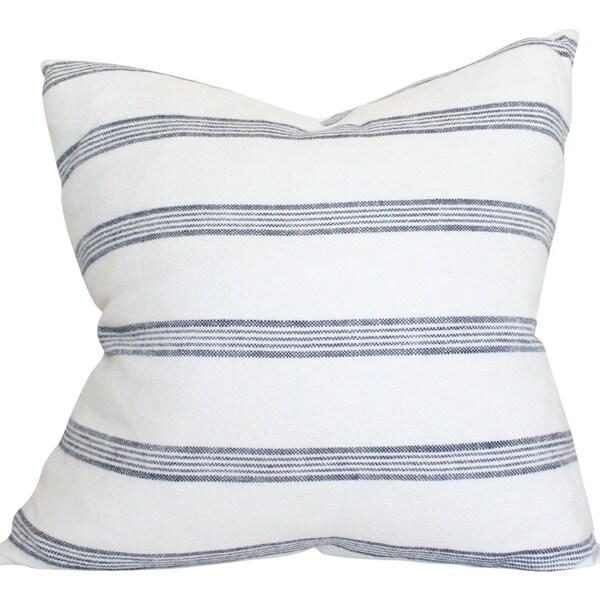 Striped Navy Pillow Etsy