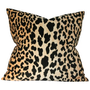 Leopard Velvet Luxury Throw Pillow Black and Gold Designer Pillow Custom High End Pillow Cover image 5