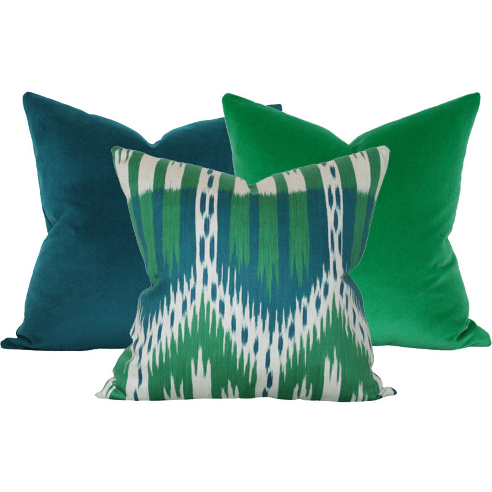 Emerald Green Velvet Luxury Throw Pillow Designer Pillow Etsy