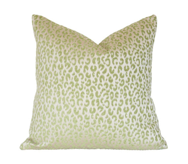 Green Leopard Luxury Throw Pillow Cover Designer Pillow Etsy