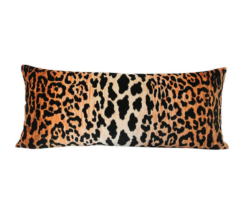 Leopard Velvet Luxury Throw Pillow Black and Gold Designer Pillow Custom High End Pillow Cover image 7