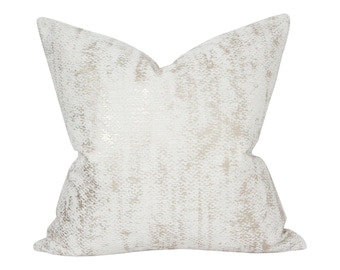 Gold Mist Luxury Throw Pillow - Subtle Textured Pattern Designer Pillow - Custom High End Pillow Cover