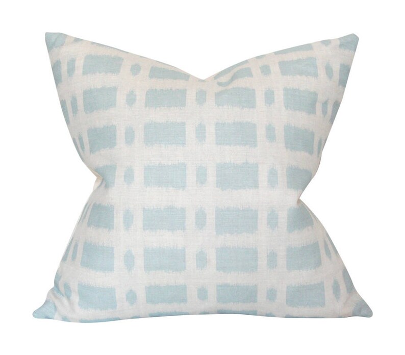 Townline Road Luxury Throw Pillow Schumacher Blue Plaid Etsy