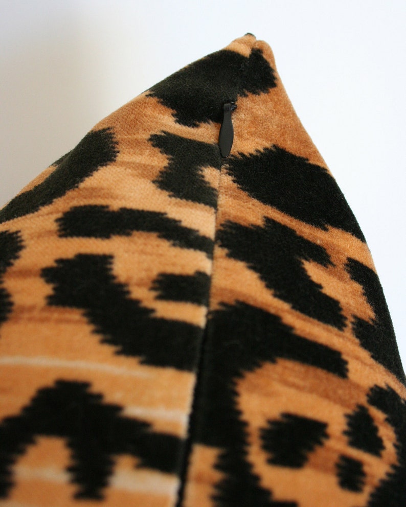 Leopard Velvet Luxury Throw Pillow Black and Gold Designer Pillow Custom High End Pillow Cover image 8