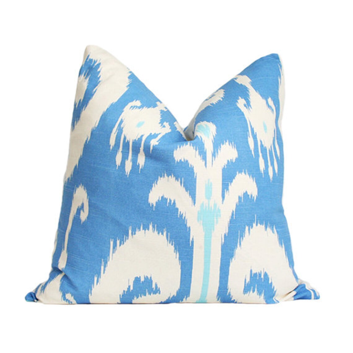 Ikat Blue Luxury Throw Pillow Designer Pillow High End Etsy
