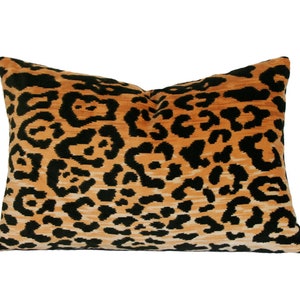 Leopard Velvet Luxury Throw Pillow Black and Gold Designer Pillow Custom High End Pillow Cover image 6