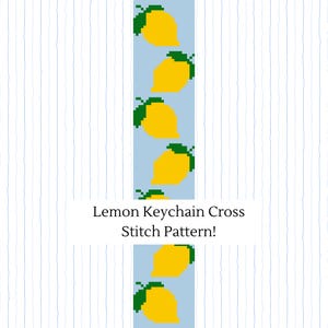 Needlepoint / Cross Stitch Lemon Keychain Pattern- Keyfob Digital Download!