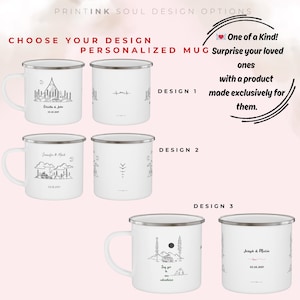 Personalized Enamel Camping Mug - Outdoor Adventure Coffee Cup - Lightweight Stainless Steel - Hiking, Camping, Nature Lover Gift - 12oz