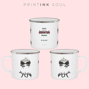 Personalized Enamel Camping Mug - Outdoor Adventure Cup, Lightweight - Durable Travel Gift for Nature Lovers & Hikers - Camping Gear