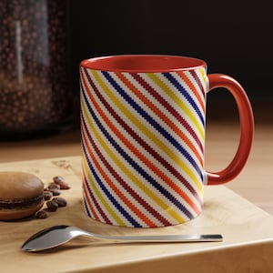 Colorful Striped Coffee Mug - Vibrant Ceramic Accent Cup, Rainbow Pattern Drinkware, Fun Gift for Coffee & Tea Lovers