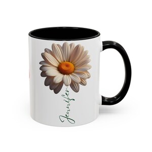 Personalized Daisy Mug: Custom Floral Ceramic Coffee Cup