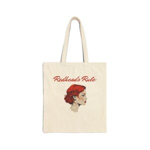 Red Head Cotton Canvas Tote Bag, Redhead Gift, Funny Tote, Gift for Redheads, Cook Tote Bag, Red Hair Accessories