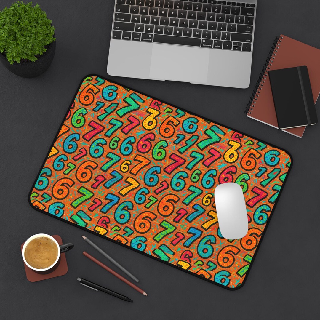 6 7 Joke Colorful Number Pattern Desk Mat | 6 7 Repeating Numbers ...