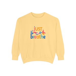 Just Breathe Unisex-Sweatshirt, entspannender Pullover, tröstendes atmungsaktives Oberteil, Kleidung zum Bewusstsein für psychische Gesundheit, Stressabbau-Pullover