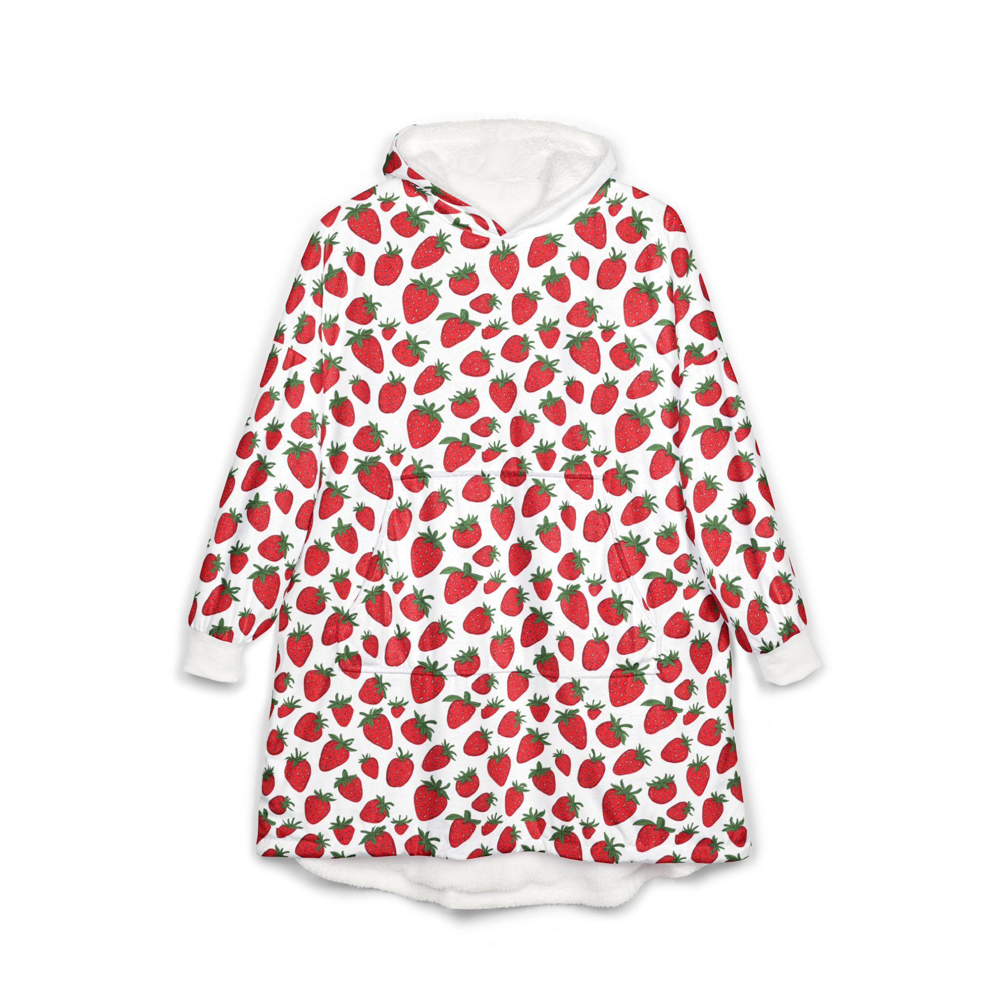 Discover Cozy Strawberry Hooded Blanket | Perfect for Cozy Nights