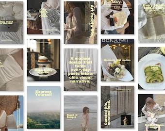 Gelbe Instagram Templates: Canva Posts (Digitaler Download)