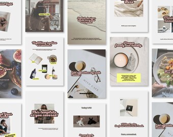Brown Pink Instagram Templates: Bold Canva Design (Digital Download)