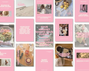 Pink Instagram Post templates: Aesthetic & Bold Design for Canva (Digital Download)