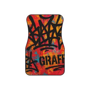 Vibrant Graffiti Car Mats | Stylish Auto Accessories, Custom Floor Mats, Unique Car Decor, Trendy Gift for Car Lovers, Durable Car Mats