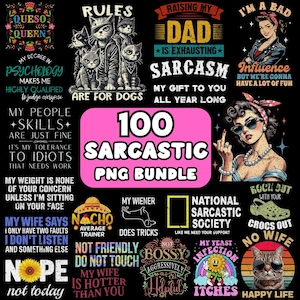 100 Files Sarcastic Png Bundle, Sarcasm Png Bundle, Funny Sarcastic Design Png, Sarcastic Quotes Png, Adult Humor Png, Digital File