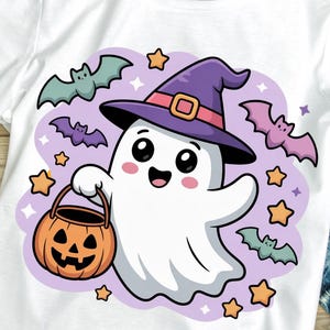 Halloween Ghost T-Shirt PNG: Spooky Design (Digital Download)