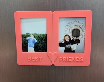 Best Friends Personalised Photo Frame for Instax Mini film, with Magnetic Back Perfect for Fridge. Set of 2 frames.
