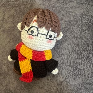 Handmade Crochet Wizard Doll – Amigurumi Magic Student with Scarf