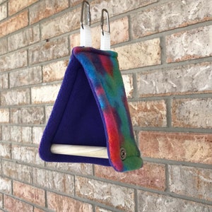 Bird Tent with Perch, Bird Hut, Tie Dyed Anti-Pill Fleece inside for any size Bird. See options image 6