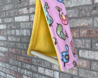 Bird Tent with Perch, Anti-Pill Plush Fleece for any size Bird Parrotlets, Lovebirds,  Conures and Quakers and more! See size options!