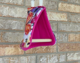 Bird Tent with Perch, Bird Hut, Tie Dyed Anti-Pill Fleece inside for any size Bird.  See options!