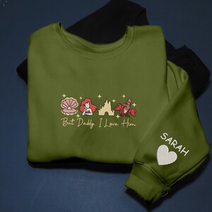 Moletom bordado da Ariel, a Pequena Sereia, com frases de amor bordadas, bordado personalizado, conjunto para casal, presente para esposa, presente para namorada. imagem 9