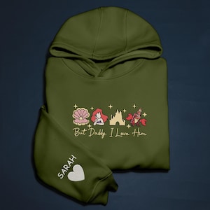 Moletom bordado da Ariel, a Pequena Sereia, com frases de amor bordadas, bordado personalizado, conjunto para casal, presente para esposa, presente para namorada. imagem 13