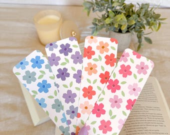 Floral Bookmark Set | Cute Daisy Bookmark | Colorful Flower Bookmark | Aesthetic Bookmark, Book Lover Gift, Reader Gift, Spring Bookmark Set