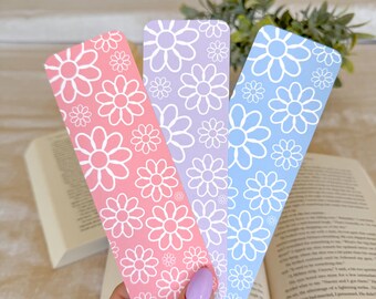 Floral Bookmark Set | Cute Daisy Bookmark | Colorful Flower Bookmark | Aesthetic Bookmark, Book Lover Gift, Reader Gift, Spring Bookmark Set