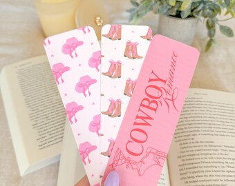 Cowboy Romance Bookmark Set | Western Romance Bookmark | Pink Cowgirl Bookmark | Bookish Bookmark Set | Romance Reader Gift