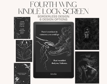 Vierter Flügel Kindle Borderless Lock Screen Bundle 6 Designs | Romantasy Kindle Bildschirm | E-Reader Wallpaper | Xaden und Violett | EPUB Herunterladen