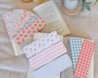 Bookmark Set of 11, Strawberry Bookmark Set, Coquette Bookmark, Cute Aesthetic Bookmark, Summer Bookmark, Book Lover Gift, Reader Gift Set