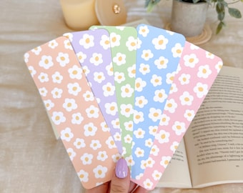 Floral Daisy Bookmark Set | Spring Flower Cardstock Reader Accessory