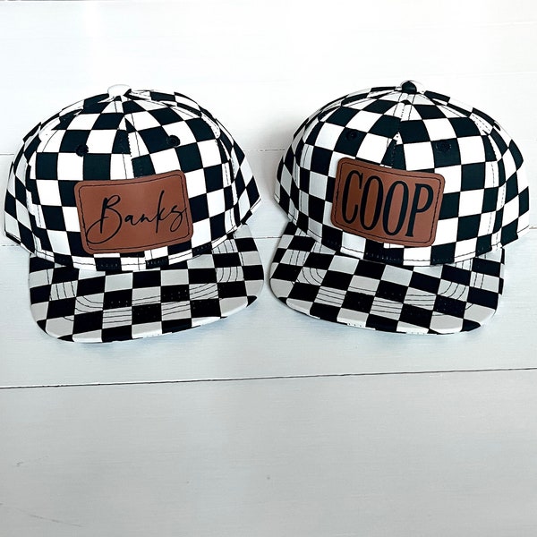 Black and White Checkered Baby Hat Etsy