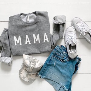 MAMA Graphic Sweatshirt: Trendy Fleece Mom Life Shirt