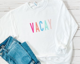 Vacay Grafik-Sweatshirt | Regenbogen | bunt | Reise-Sweatshirt | Urlaub Shirt | Schiff frei | Bloggerlieblinge